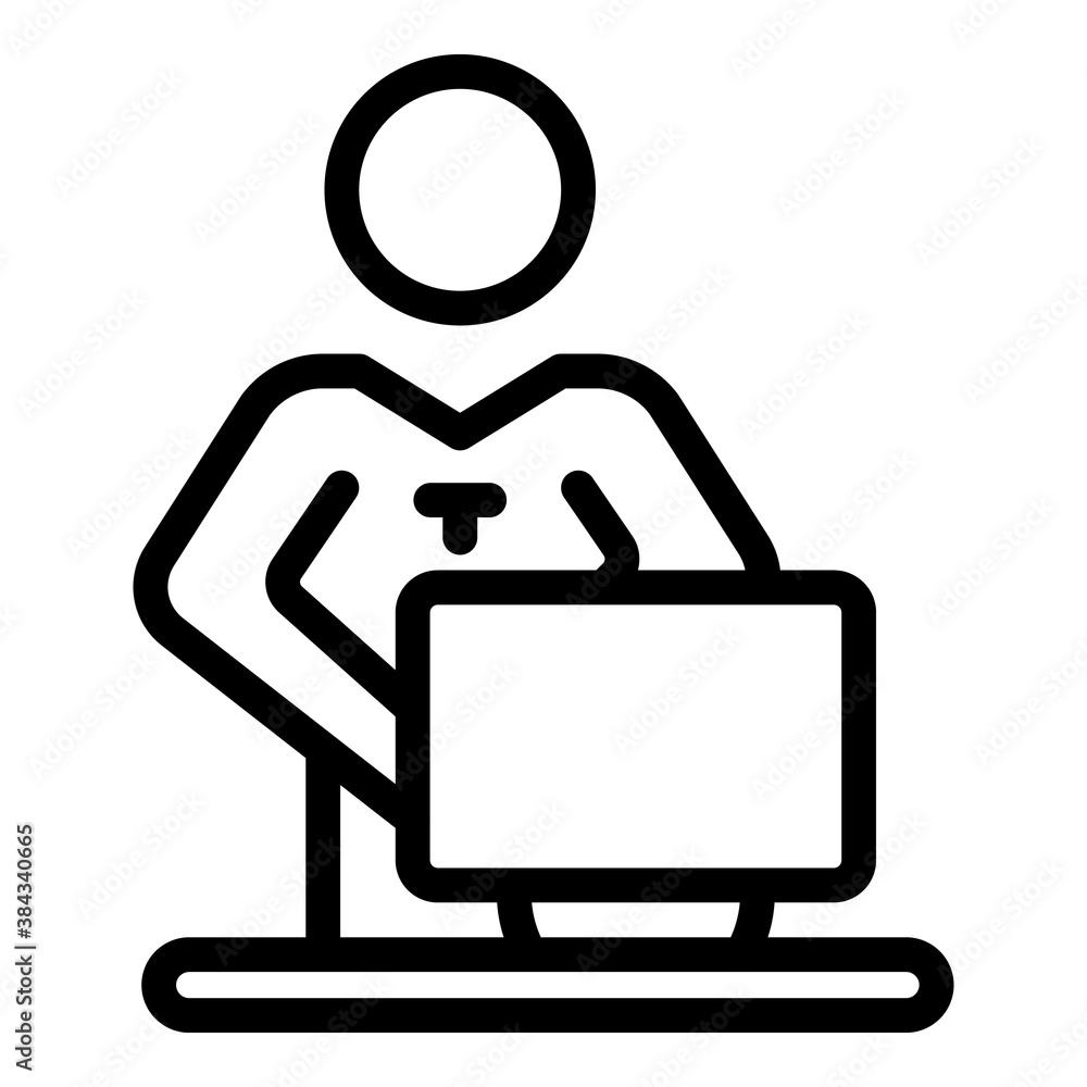 Poster office manager reliability icon. outline office manager reliability vector icon for web design isola