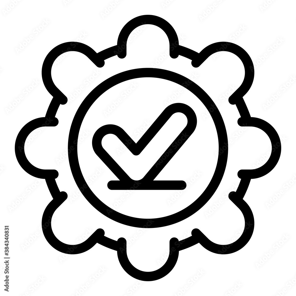 Poster approved stamp reliability icon. outline approved stamp reliability vector icon for web design isola
