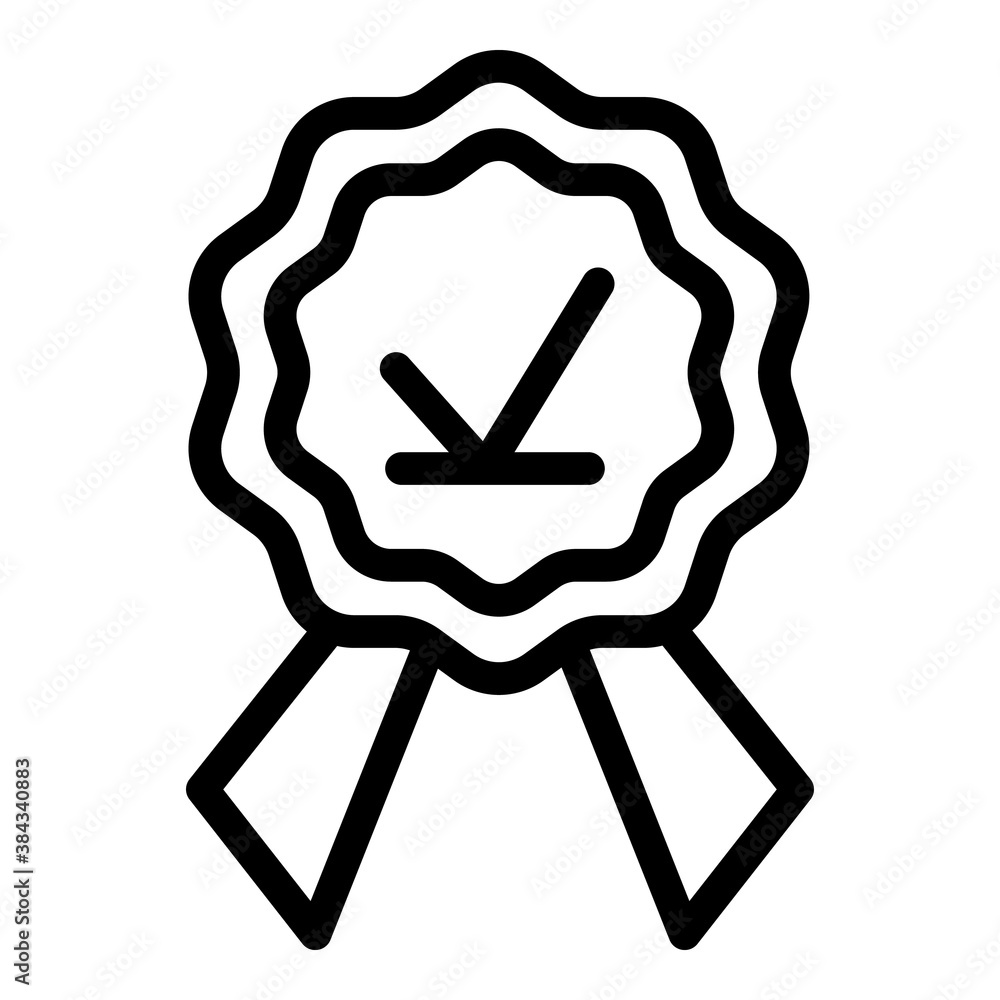 Poster emblem reliability icon. outline emblem reliability vector icon for web design isolated on white bac