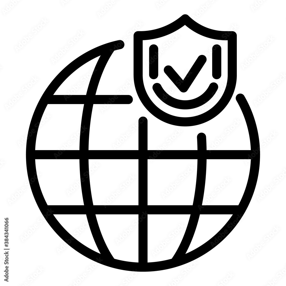 Poster global reliability icon. outline global reliability vector icon for web design isolated on white bac