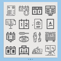 Simple set of verbal related lineal icons.