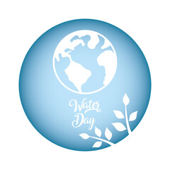 world planet earth water day icon