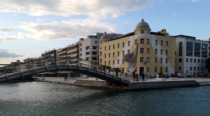 Bridge and building of the university on Volos city