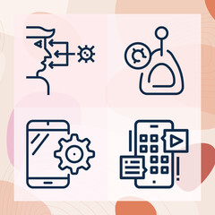 Simple set of complication related lineal icons