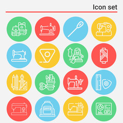 16 pack of materialism  lineal web icons set