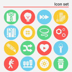 16 pack of tie  filled web icons set