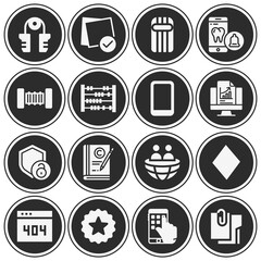 16 pack of drawer  filled web icons set