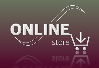 Online store con sfondo colorato