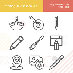 Simple set of marker related lineal icons.