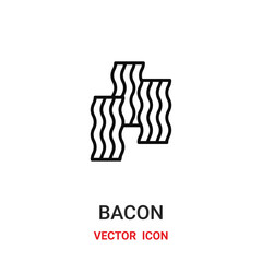bacon icon vector symbol. bacon symbol icon vector for your design. Modern outline icon for your website and mobile app design.