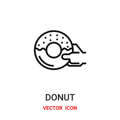 Donut vector icon. Modern, simple flat vector illustration for website or mobile app.Donut and cake symbol, logo illustration. Pixel perfect vector graphics	