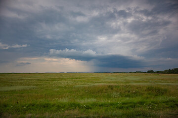 clouds over the field