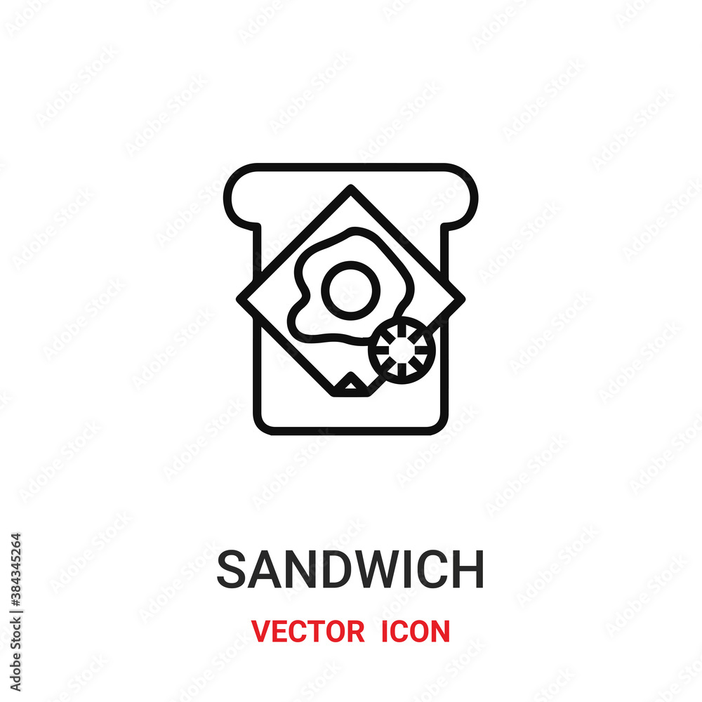 Aufkleber sandwich icon vector symbol. sandwich symbol icon vector for your design. modern outline icon for yo
