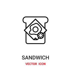 sandwich icon vector symbol. sandwich symbol icon vector for your design. Modern outline icon for your website and mobile app design.