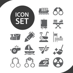 Simple set of steam related filled icons.