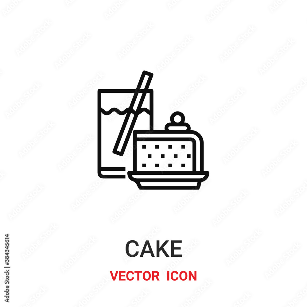 Poster cake icon vector symbol. cake symbol icon vector for your design. modern outline icon for your websi