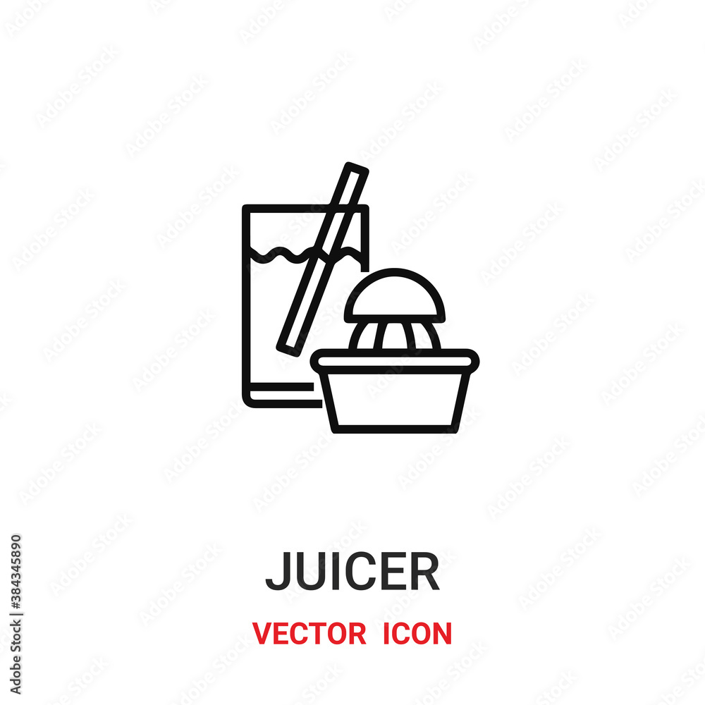 Poster juicer icon vector symbol. juicer symbol icon vector for your design. modern outline icon for your w