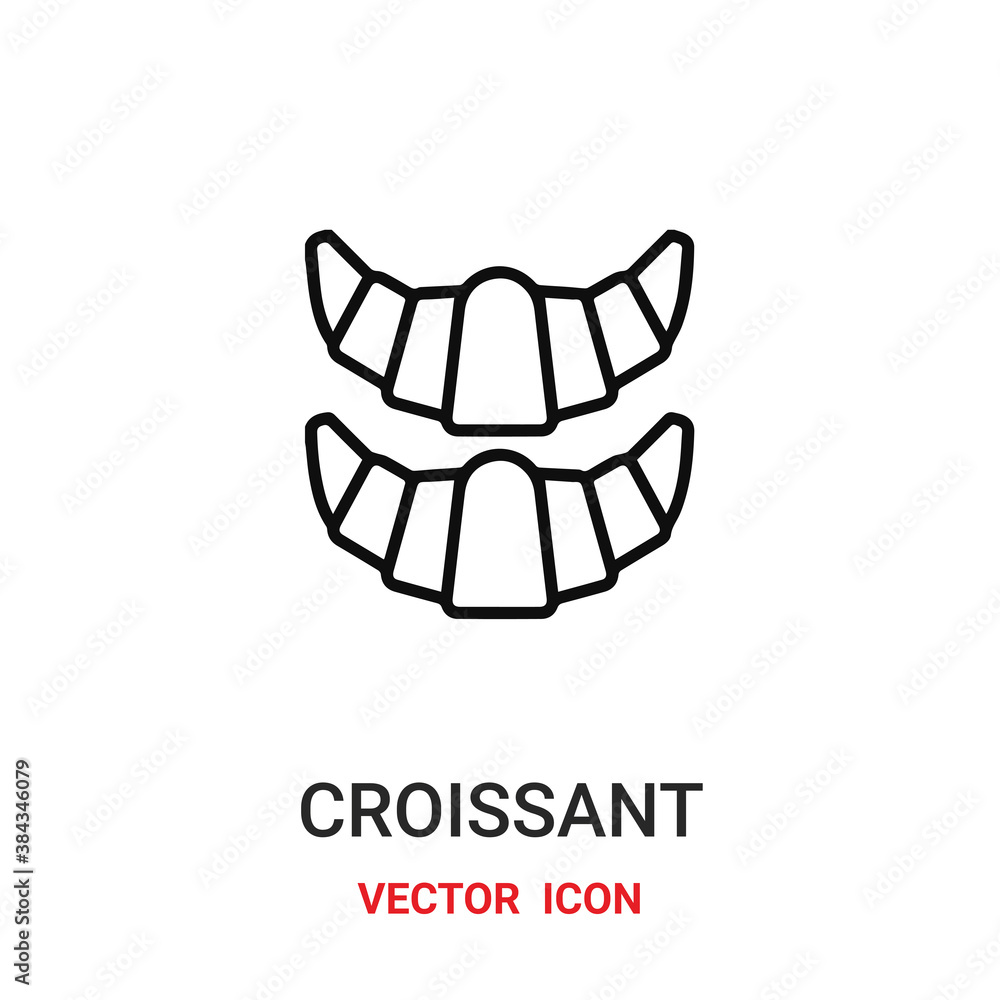 Aufkleber croissant icon vector symbol. croissant symbol icon vector for your design. modern outline icon for 