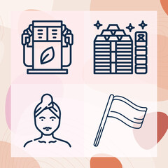 Simple set of glory related lineal icons