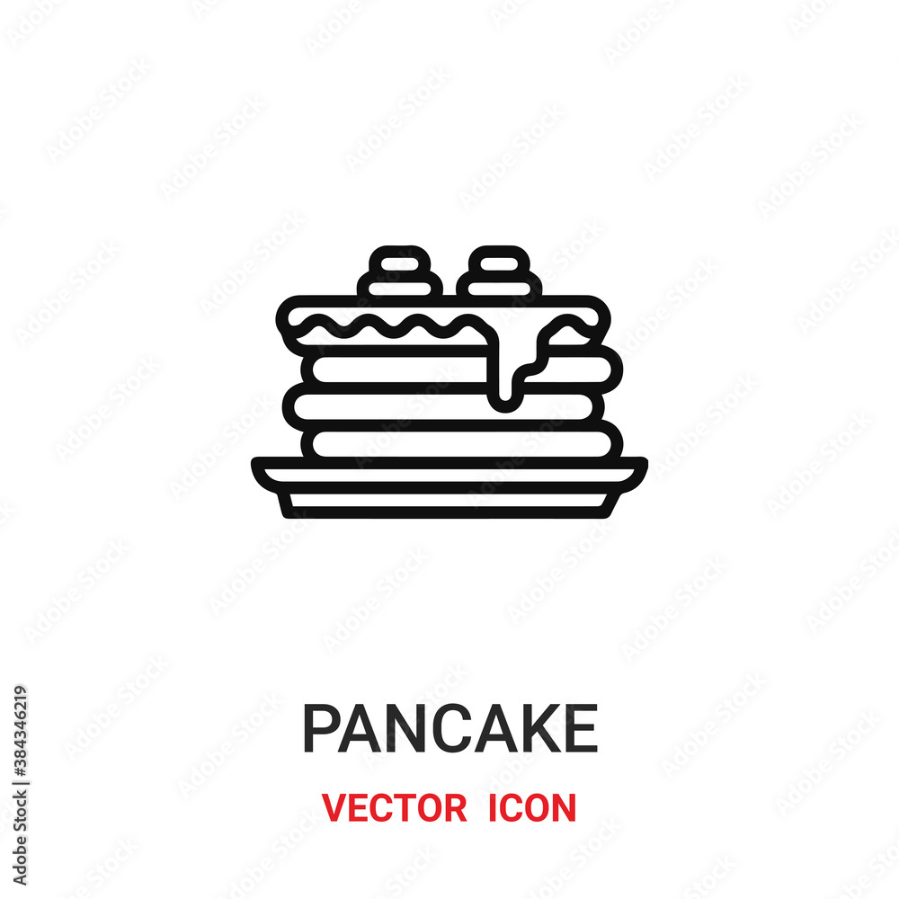 Poster pancake icon vector symbol. pancake symbol icon vector for your design. modern outline icon for your