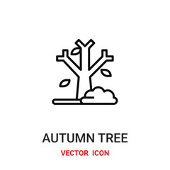 autumn tree icon vector symbol. autumn tree symbol icon vector for your design. Modern outline icon for your website and mobile app design.