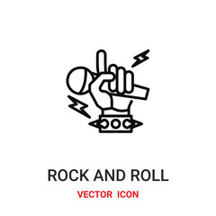 Rock and roll vector icon. Modern, simple flat vector illustration for website or mobile app.Rock music symbol, logo illustration. Pixel perfect vector graphics