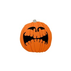 illustration. Halloween Pumpkin. Orange smiling pumpkin with a face. Jack Pumpkins.