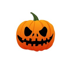 Illustration. Halloween Pumpkin. Jack's insidious smile. Orange pumpkin lantern with a smirk.