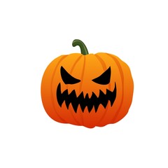 Illustration. Halloween Pumpkin.  Orange pumpkin with a face.