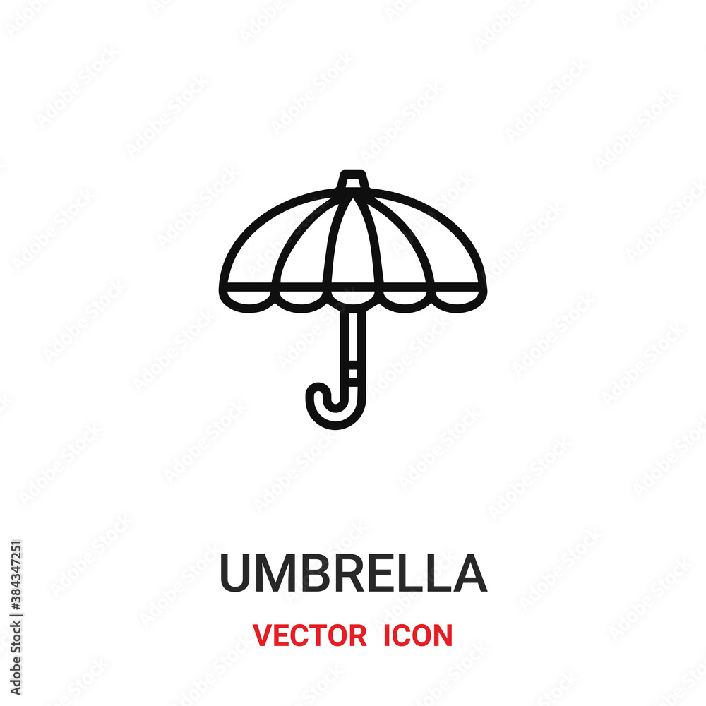 Poster umbrella icon vector symbol. rain symbol icon vector for your design. modern outline icon for your w