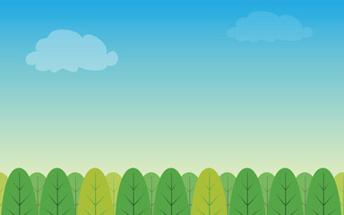 Obraz premium landscape with trees and sky vector design illustration
