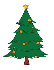 Christmas tree isolated on white background vector design illustration