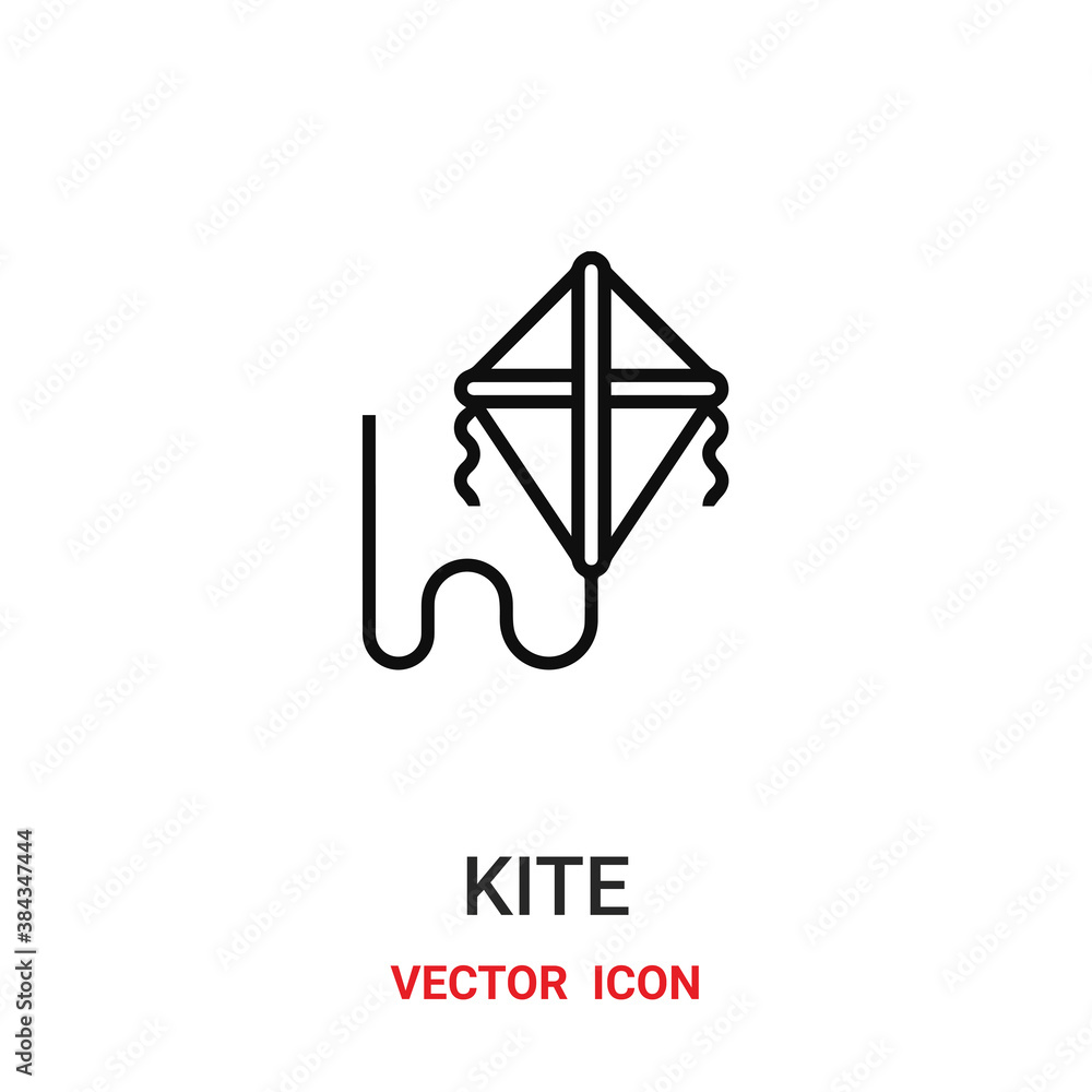Poster kite icon vector symbol. kite symbol icon vector for your design. modern outline icon for your websi