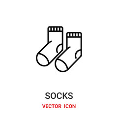 socks icon vector symbol. socks symbol icon vector for your design. Modern outline icon for your website and mobile app design.