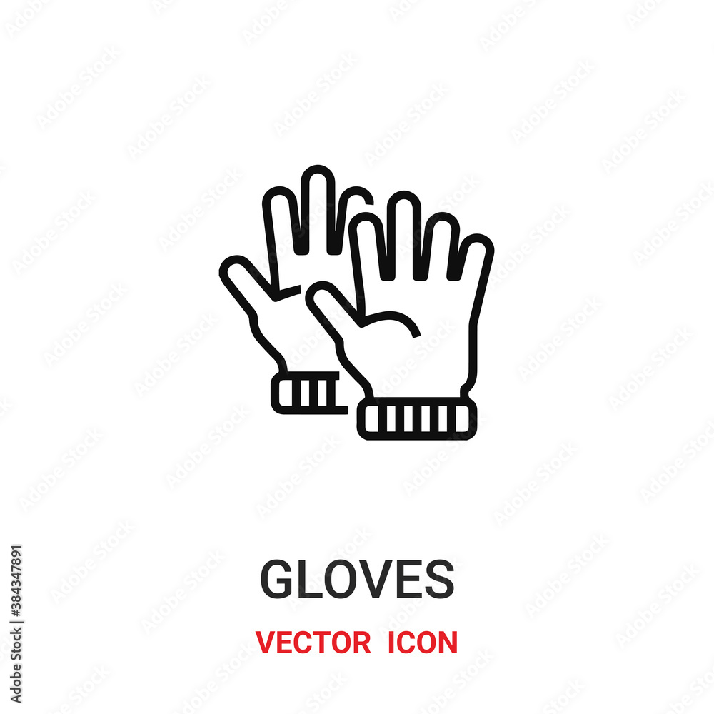 Poster gloves icon vector symbol. gloves symbol icon vector for your design. modern outline icon for your w