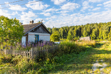 Fototapeta na wymiar Ruskeala, a small town of republic significance of Sortavala in the Republic of Karelia, Russia. An international tourist route, Blue Highway 