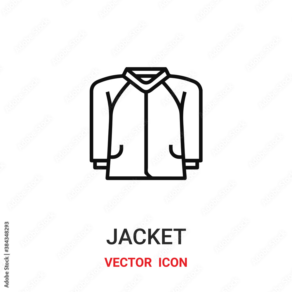 Poster jacket icon vector symbol. jacket symbol icon vector for your design. modern outline icon for your w