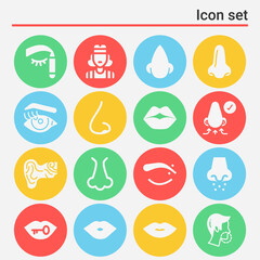16 pack of cheeks  filled web icons set