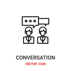 conversation icon vector symbol. conversation symbol icon vector for your design. Modern outline icon for your website and mobile app design.