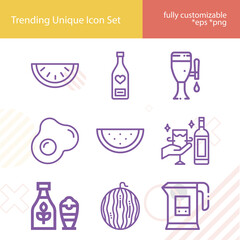 Simple set of toast related lineal icons.