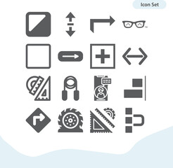 Simple set of straight related filled icons.