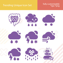 Simple set of hail related filled icons.