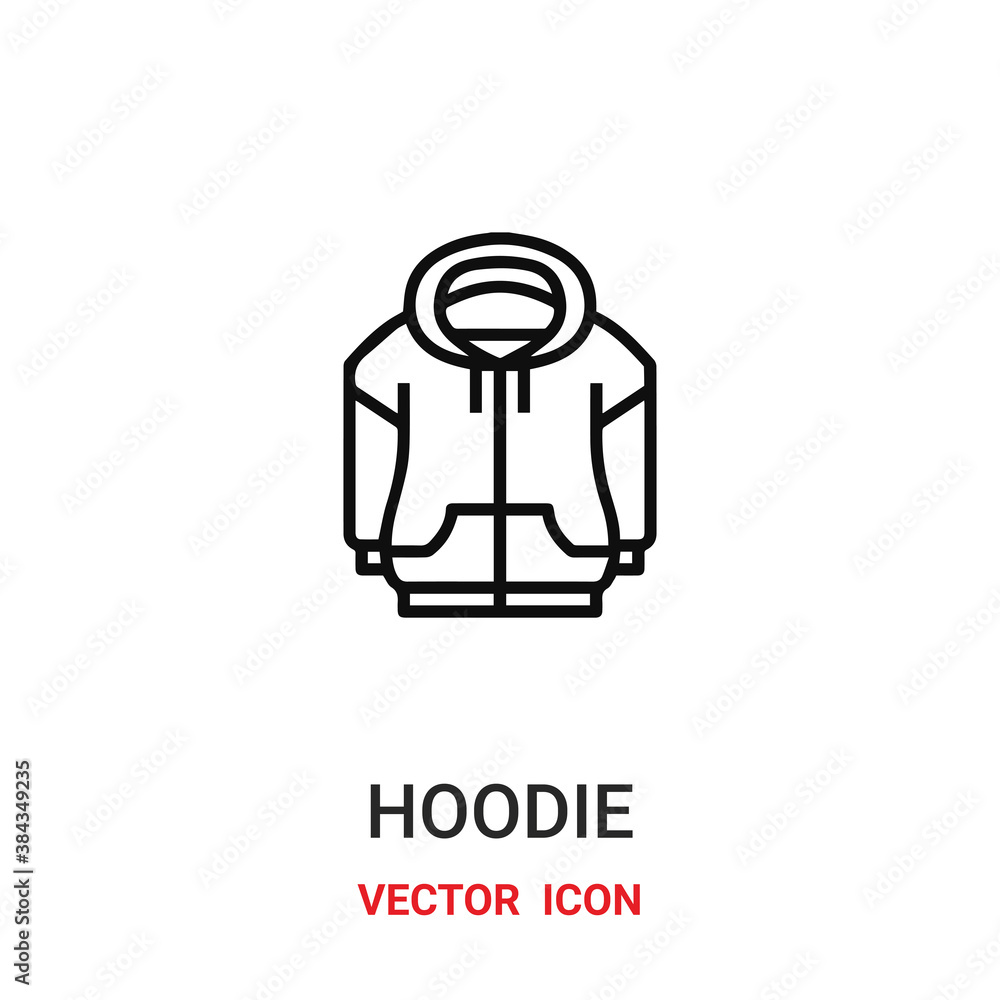 Poster hoodie icon vector symbol. hoodie symbol icon vector for your design. modern outline icon for your w