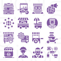 16 pack of local  filled web icons set