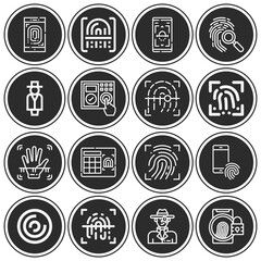 16 pack of private investigator  lineal web icons set