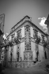 View of Baroque Palazzo Beneventano in Scicli, Ragusa, Sicily, Italy, Europe, World Heritage Site