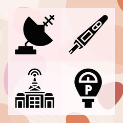 Simple set of measuring instrument related filled icons