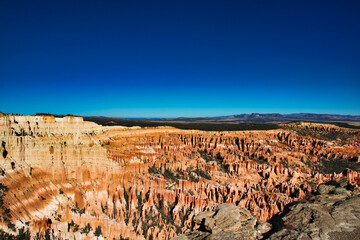 Bryce Canyon National Park, Utah, United States fantastic red hoodoos and bright light