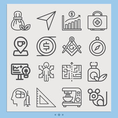 Simple set of direction related lineal icons.