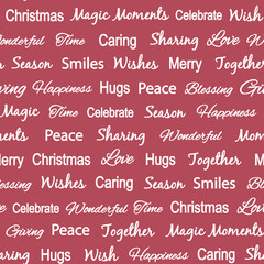 Red vector repeat pattern with christmas wishes